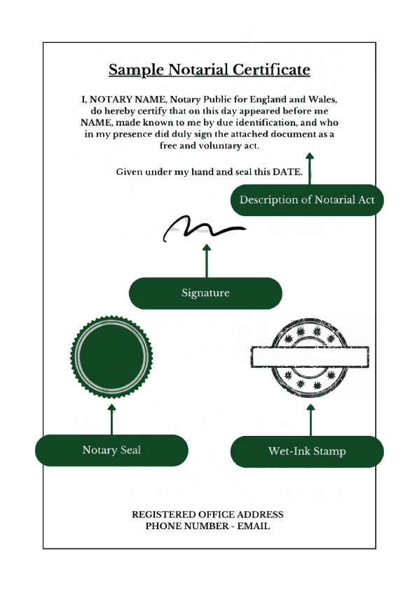 Notarial Certificate – Sample Document